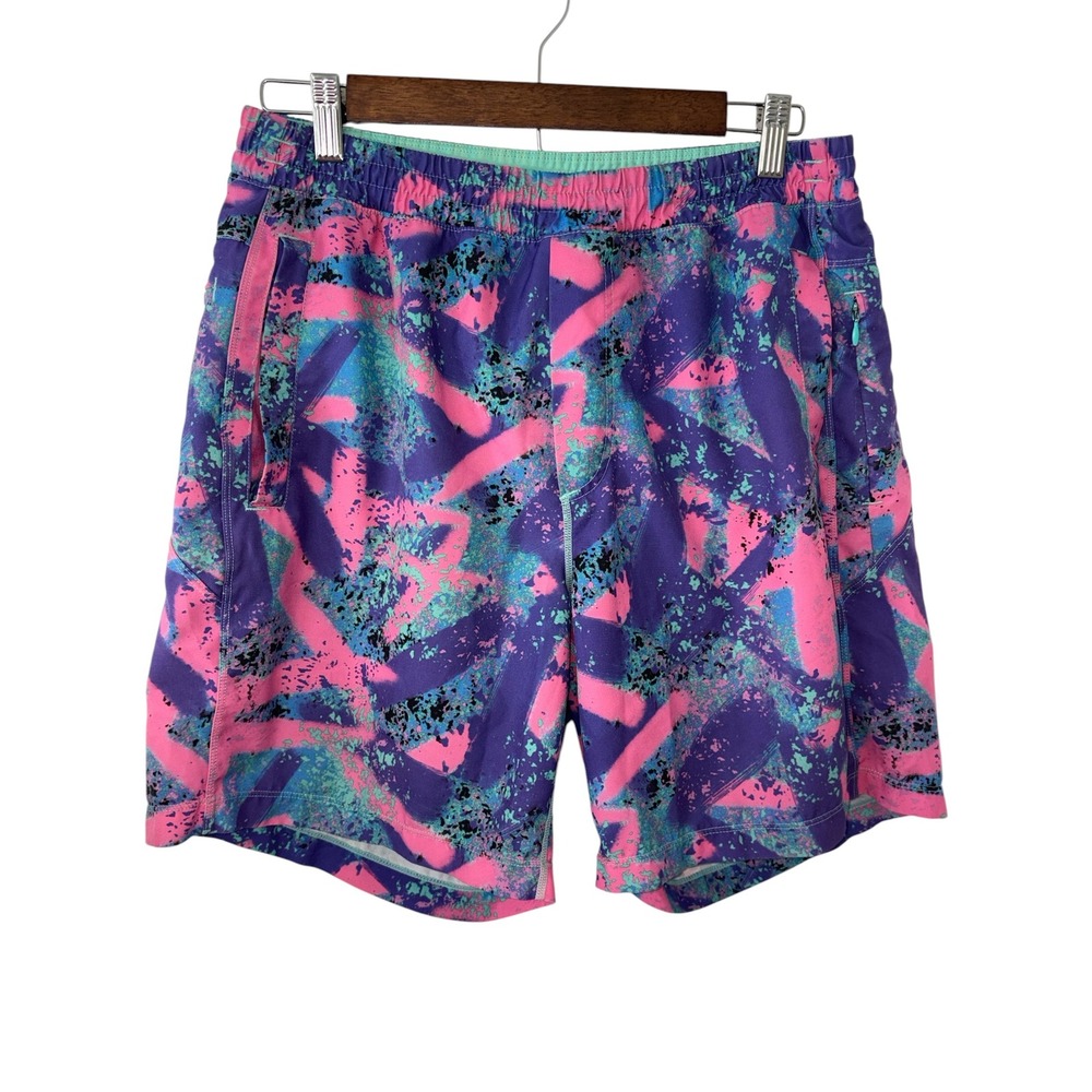 Birddogs Baysiders Mens L Purple Pink Retro Splatter Boomstick 80's Shorts